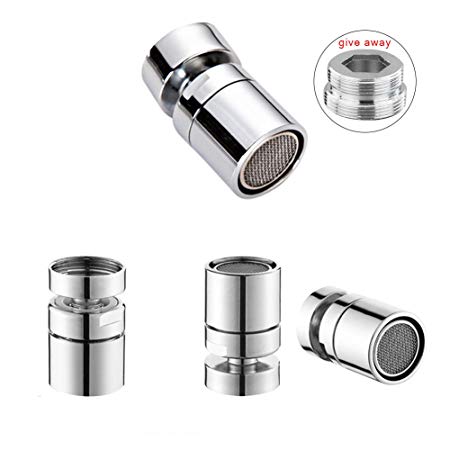 BERKET 360°Multi-Function Double-Flow Bathroom Kitchen Sink Rotating Faucet Spray Aerator Water Saving Device 55/64 Inch - 27UNS Female Thread (style2)