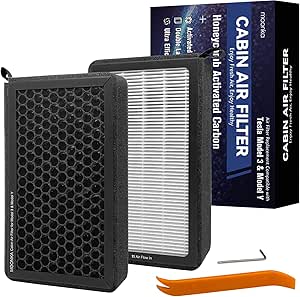 HEPA Air Filter for Tesla Model Y Model 3 (2016-2024) Cabin Air Filter Replacement with Activated Carbon 2 Pack