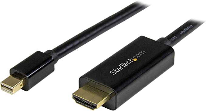 StarTech.com 15ft (5m) Mini DisplayPort to HDMI Cable - 4K 30Hz Video - mDP to HDMI Adapter Cable - Mini DP or Thunderbolt 1/2 Mac/PC to HDMI Monitor/Display - mDP to HDMI Converter Cord (MDP2HDMM5MB)