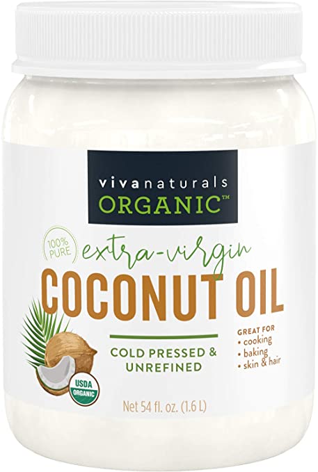 Viva Naturals Organic Extra Virgin Coconut Oil (54 Oz) - Non-Gmo Cold Pressed