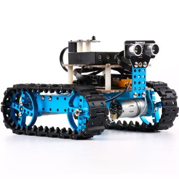 Makeblock Educational Starter Robot Build Kit Aluminum Frame Blue for Arduino Learners, Robot Toy for Programming and Robotics, Electronics Learner Maker Geeker (IR Version)