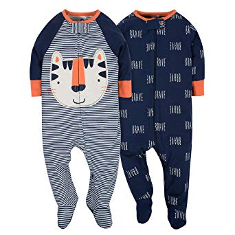 Gerber Baby Boys' 2 Pack Zip Front Sleep 'n Play