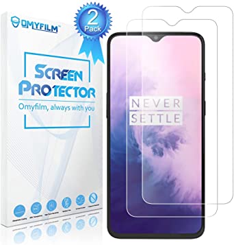 [2 Pack] Screen Protector for Oneplus 7 [HD Clear] OMYFILM Oneplus 7 Tempered Glass Screen Protector [9H Hardness] Glass Screen Protector for Oneplus 7