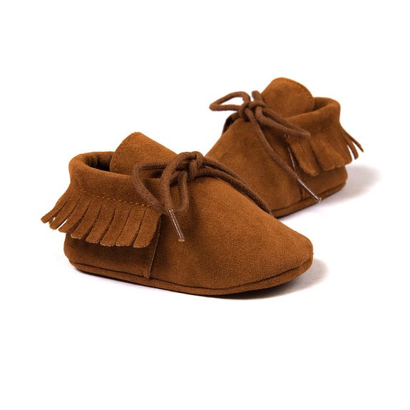 R&V Unisex Infant Baby Boys' Girls' Moccasins Soft Sole Tassels Prewalker Anti-Slip Toddler Shoes