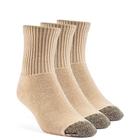 YolBer Men's Cotton Super Soft Quarter Cushion Socks - 3 Pairs
