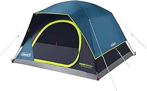 Coleman Skydome Camping Tent with Dark Room Technology, 4/6/8/10 Person Family Tent Sets Up in 5 Minutes and Blocks 90% of Sunlight, Weatherproof Tent with Extra Storage and Ventilation