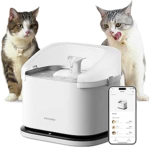 PETLIBRO RFID Smart App Monitoring Cat Water Fountain, 101oz/3L Large Dockstream Pet Fountain for Multi-Pets with Mini Collar Tag, 2.4G Wi-Fi Automatic Cat Water Dispenser, Upgraded Wireless Pump