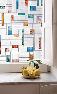 Artscape Melange | Window Privacy Film Textured Glass Pattern | Non-Adhesive & UV Protection | Easy to Apply & Removable | 24 x 36 inches | Made in USA