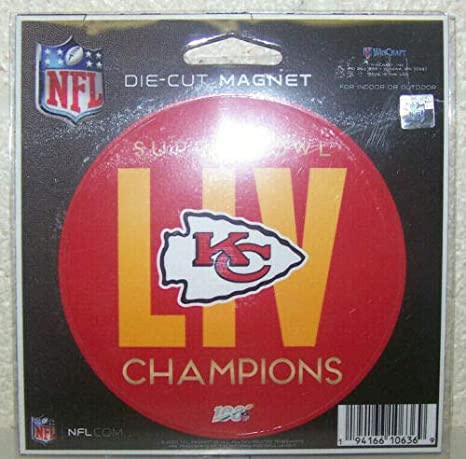 WinCraft Kansas City Chiefs Super Bowl 54 XIV Champs Magnet 4.5 x 6 Die Cut