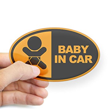 CafePress Baby in Car Safety Sticker for Cars Sticker Oval - Standard Gi...