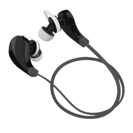7dayshop Sport V4.0 EDR Bluetooth Wireless Sport Stereo Earbuds Headphones Headset with Mic - Funk Black
