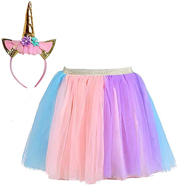 Girls Birthday Party Rainbow Tutu Skirts Tulle Short Tutus