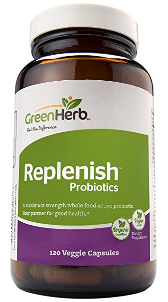 Green Herb 14 Strain Organic Probiotic 120 Capsules – 100 Vegan, Natural & Sugar Free. Contains a Blend of 18 Powerful Probiotics. Fast Acting & Effective