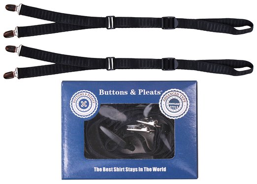 Buttons and Pleats Advanced Type Shirt Stays Durable with Non-slip Locking Clamps