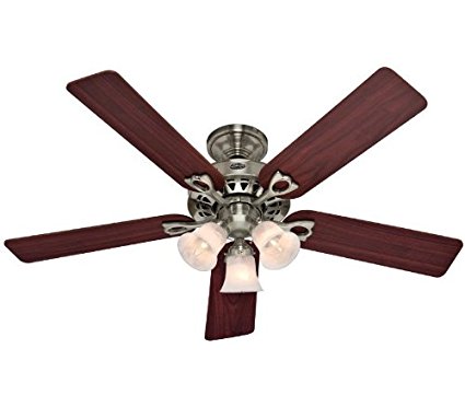 Hunter Fan Company 53117 The Sontera 52-inch Brushed Nickel Ceiling Fan with Five Cherry/Maple Blades and a Light Kit