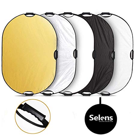 Selens 5-in-1 24x36 inch Oval Reflector with Handle for Photography Photo Studio Lighting & Outdoor Lighting