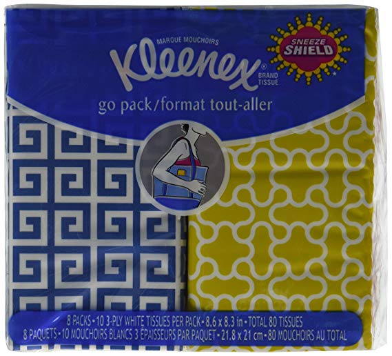 Kleenex® 3-Ply Pocket Packs Facial Tissues, 48 Packs of 10 Tissues