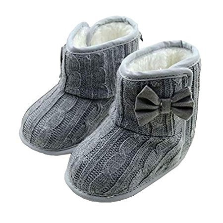 FEITONG® Fashion Lovely Winter Warm Baby Kids Bowknot Soft Sole Shoes Boots
