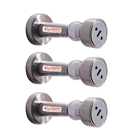 Klaxon - G0085IT0003-3P Stainless Steel Door Catcher Magnet Set (Silver, Pack of 3)