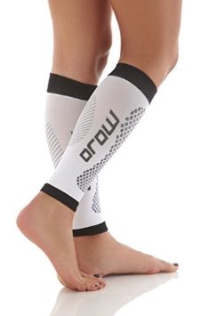 Mojo Calf Compression Sleeves and Shin Splint Supports 1 Pair - White Large