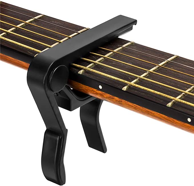 Guitar Capo, for 6 String Acoustic and Electric Guitars, Bass,Mandolin, Ukulele, Black Guitar Capo