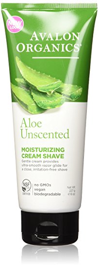 Avalon Organics Cream Shave, Aloe Unscented, 8 Ounce