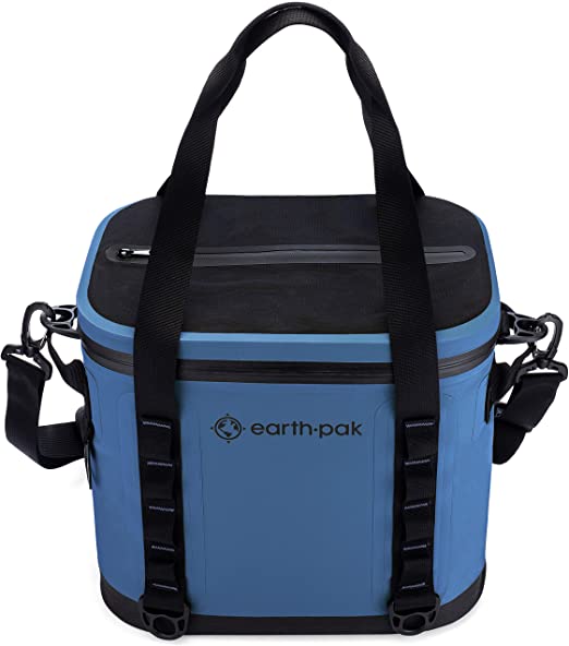 Earth Pak Heavy Duty Waterproof 20-Can Soft Cooler Bag for Camping, Sports, Fishing, Kayaking, Beach Trips - Mesh Tote Insert Included (20 Can)