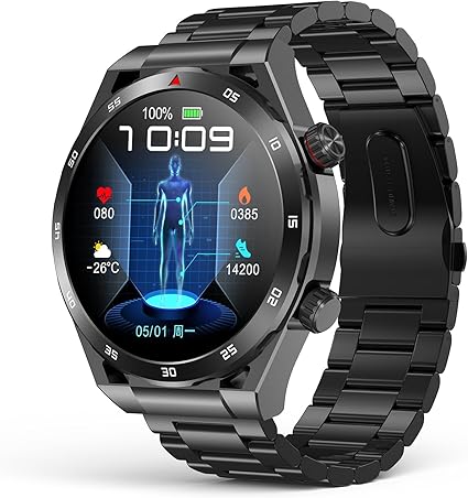 EarlySincere Smart Watch with Bluetooth Call,1.39" Smartwatches for Men Women, Fitness Watch with Blood Pressure/HR/Sleep, IP67 Waterproof for Android iOS Black