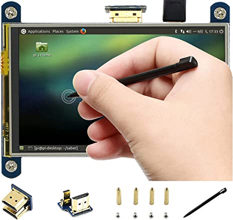 waveshare 4 inch HDMI LCD IPS Display 800x480 Resolution Resistive Touch Screen HDMI Interface for Raspberry Pi 4B/3B /3B/2B/B /A /Zero W,Support Raspbian/Ubuntu/Kali/Retropie