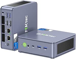 GMKtec Mini PC Intel i7-13620H (Up to 4.9GHz) Windows 11 Pro 32GB DDR5 2TB PCIe4.0 SSD i225V Dual NIC Mini Desktop Computers/USB-C/USB4.0 K7 Plus Blue