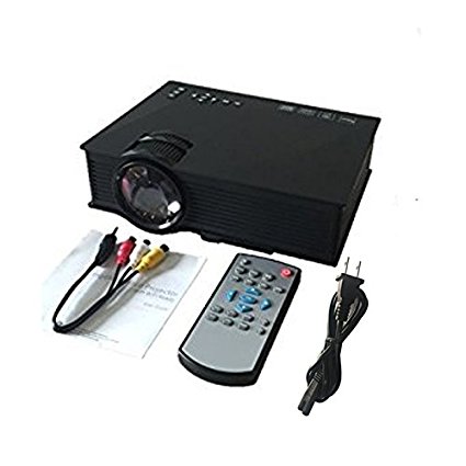 Portable Wireless Mini LCD LED Projector DG-788 with USB/SD/AV/HDMI/VGA/IR Miracast DLNA for Home Theater, Movie and Game --HD 1080P Video Compatible (Black)