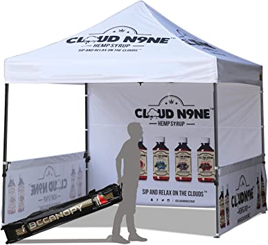 ABCCANOPY Deluxe Pop up Tents with Logo 10x10 Promotional Booth Tents Custom Pop up Tents Bouns 4X Weight Bag