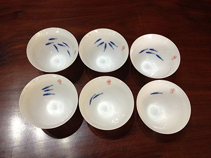 Top Grade Hand Painted Blue and White Porcelain Chinese Tea Cups(set of 6/70ml)