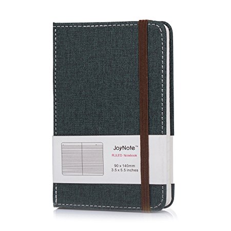 JoyNote Eco-Friendly Linen Hardcover Writing Notebook/Journal with Pen Loop &Premium Thick Paper Page Index Gifts and Inner Expandable Pocket,192 Pages,A6(3.54x5.51) Bound Notebook for Valentine's Day