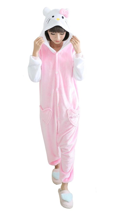 Tonwhar® Adult Kigurumi Onesie Sleepsuit Kitty Cat Cosplay Costume Pajamas