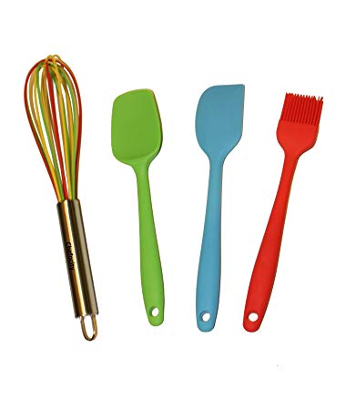Kids Baking Set - 4 Piece Kids Cooking Utensils - Small Silicone Kitchen Tools for Kids or Adults - Whisk, Basting Brush, Scraper, Spatula. Durable Kids Baking Cooking Utensils - Chefocity eBook