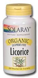 Solaray Organic Licorice Root Supplement, 450 mg, 100 Count