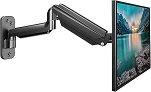 suptek Monitor Wandhalterung für 13-32 Zoll LED/LCD/TV Bildschirm bis 9 kg, Monitor Halterung mit voller einstellbaren Gasfeder, Höhenverstellbar, Neigbar Schwenkbar und Drehbar, VESA 75/100