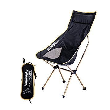 Naturehike Outdoor Foldable Chair Ultralight Camping Beach Fishing Drawing Chair Portable Backpacking Chair Carry Bag(Champagne)