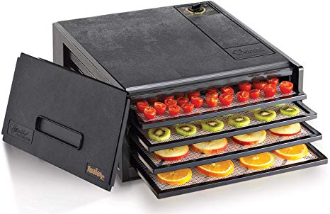 Excalibur 2400 Electric Food Dehydrator with Adjustable Thermostat Accurate Temperature Control Faster & Efficient Drying, 4-Tray, Black