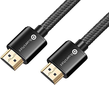 Buyer’s Point Ultra High Speed HDMI 2.1 Cable Dynamic HDR 1.8M (6ft) 8K 120Hz, 48Gbps, eARC, Compatible with Apple TV, Nintendo Switch, Roku, Xbox, PS4, Projector (Black, 1 Pack)