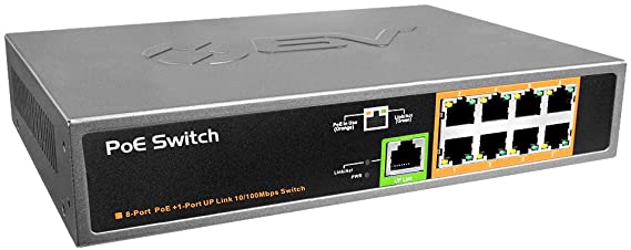 BV-Tech 9 Port PoE  Switch (8 PoE  Ports | 1 Uplink Port) – 120W – 802.3af/at