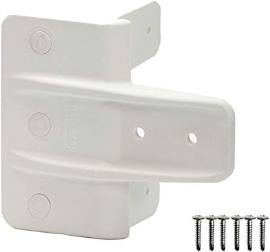 D&D Technologies TCGS1WTS Gate Stop, Greatly Reduces The Sound & Damage from Slamming Gates, for Wood & Vinyl Gates (White)