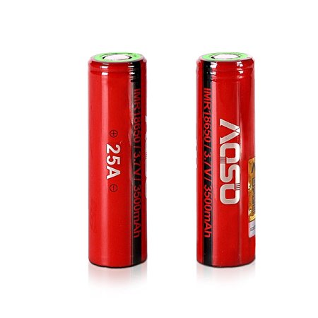 2 X Aosibo(AOSO) IMR 18650 3.7V 3500mAH 25A Noctilucent Rechargeable Battery High Drain