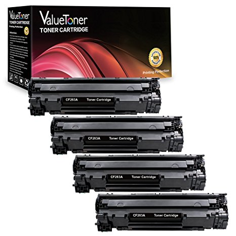 ValueToner Compatible Toner Cartridge Replacement for HP CF283A (HP 83A) 4 Black Toner Compatible With LaserJet Pro MFP M125a, M125nw, M125rnw, M225dn, M225dw, M127fw, M127fn, M201dw, M201n Printer