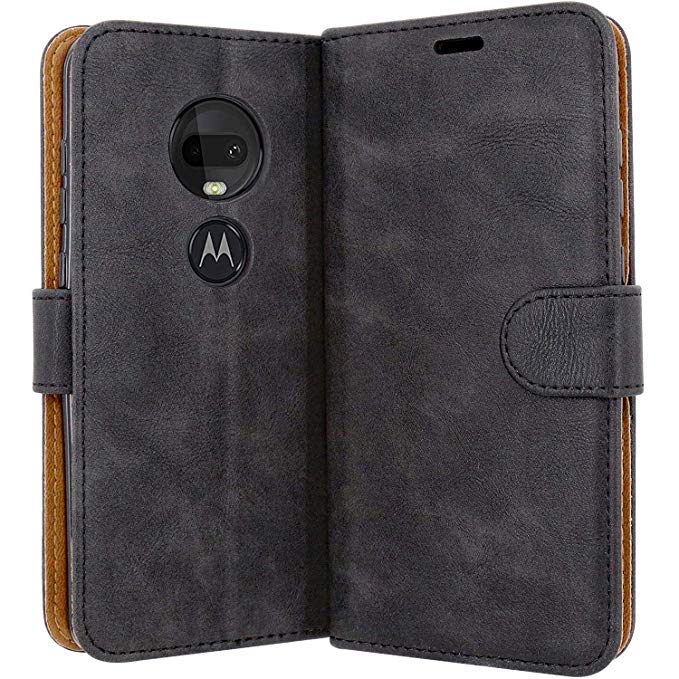 Case Collection Premium Leather Folio Cover for Motorola Moto G7 Power Case (6.2") Magnetic Closure Full Protection Design Wallet Flip with [Card Slots] and [Kickstand] for Moto G7 Power Phone Case