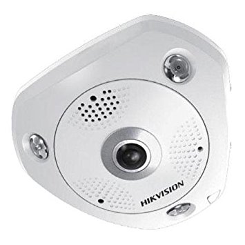 Hikvision 6MP Indoor Fisheye Panoramic 180/360 Degree Network Camera with 1.27mm Lens, Day/Night, IR, PoE/12VDC