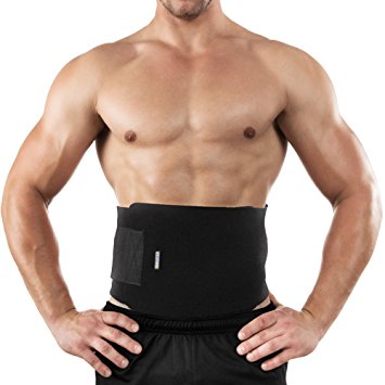 Bracoo Waist Trimmer, Neoprene Sweat Belt, Adjustable Caloric Burner, Sauna Band - Increases Core Stability & Metabolic Rate while Shedding Excess Weight - Regular