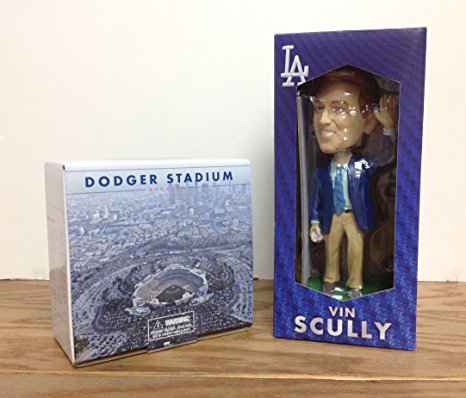2016 Dodger Stadium REPLICA and 2015 Vin Scully Dodgers PROMO Bobblehead SGA