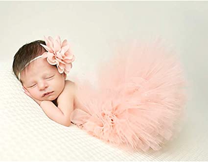 Baby Photo Props Newborn Tutu Skirt with Matching Headband Baby Photography Outfit Tutu Dress for Baby Girls